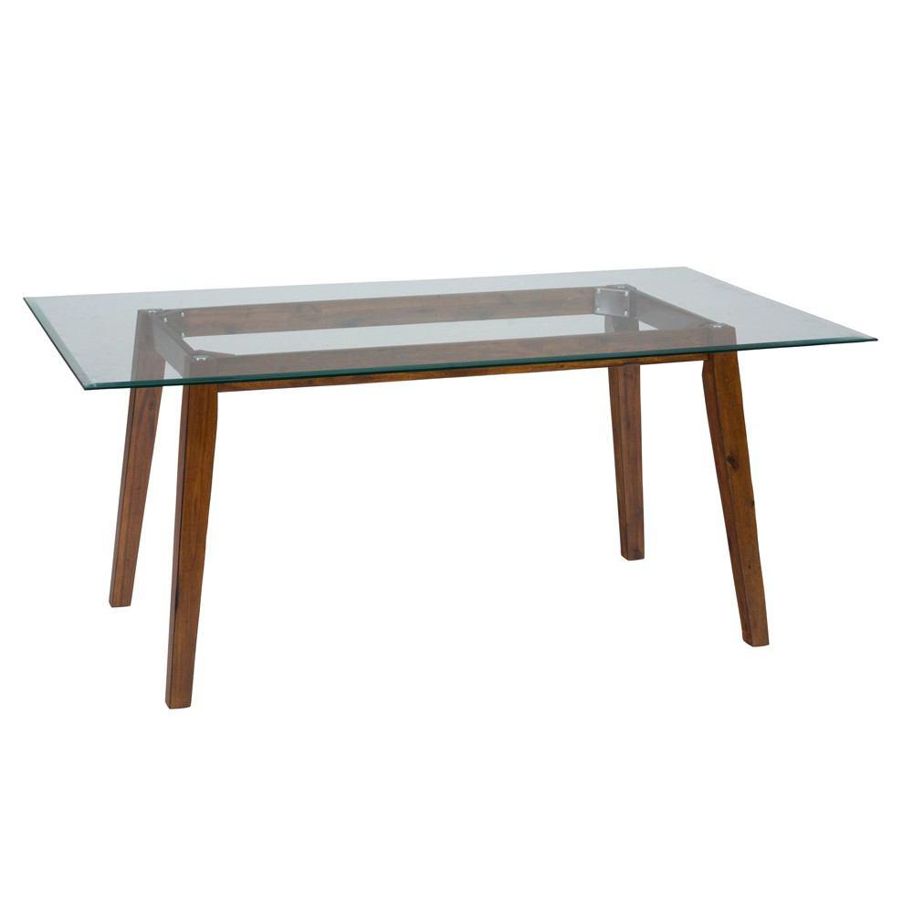 Jofran Plantation 72" Rectangle Dining Height Table with Glass Top