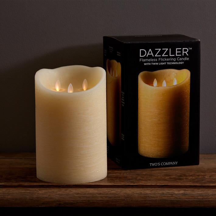 Two's Company 9x6" Dazzler Flickering Candle