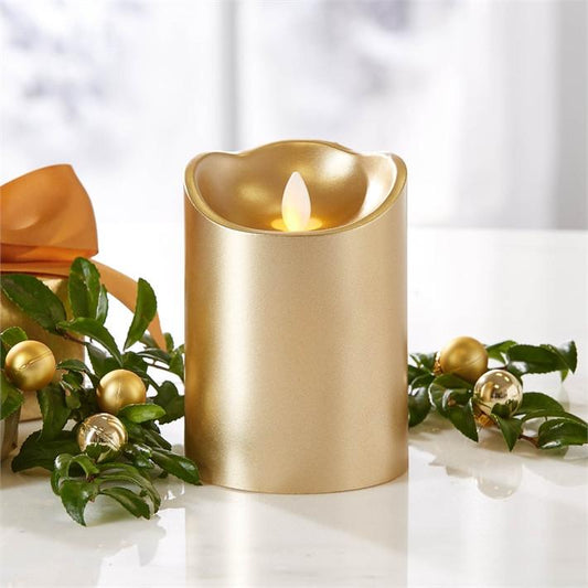 Two's Company 5" Gold Dazzler Candle- Set of 3