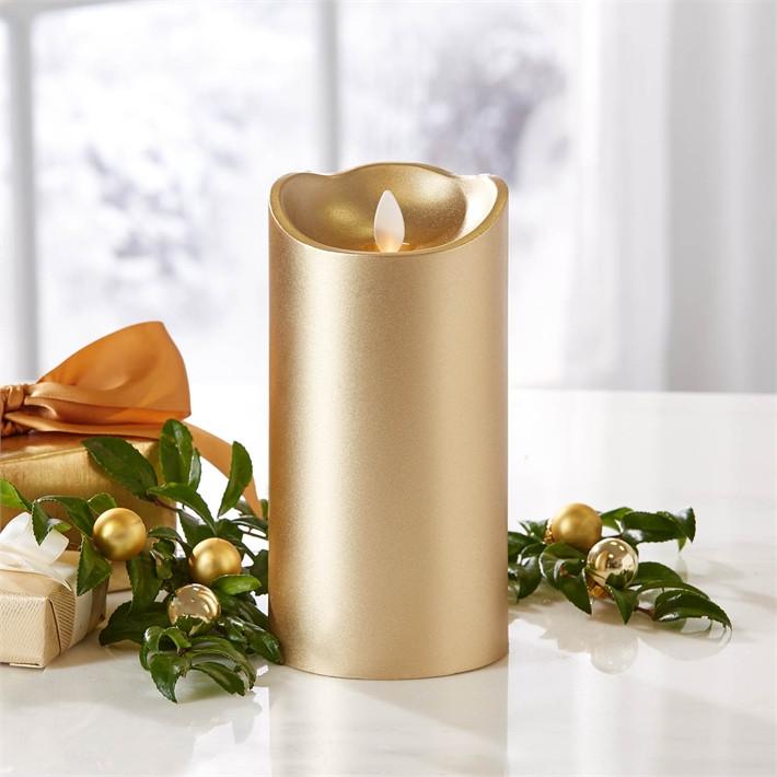 Two's Company 7" Gold Dazzler Candle Set of 3