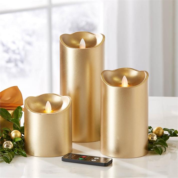 Two's Company S/3 Gold Dazzler Candles