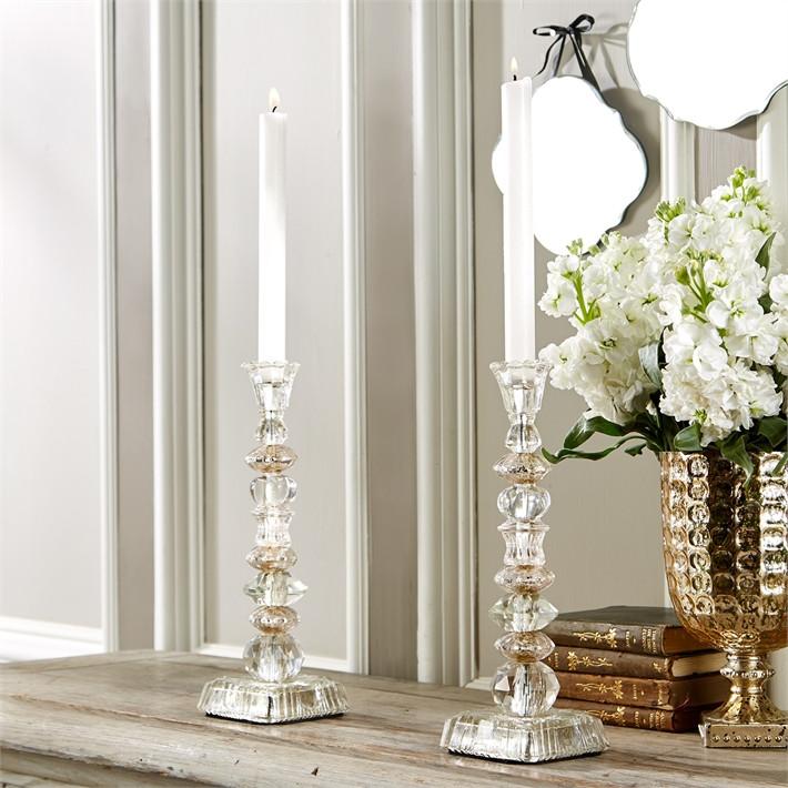 Two's Company Lisette Set Of 2 Tapered Candlesticks