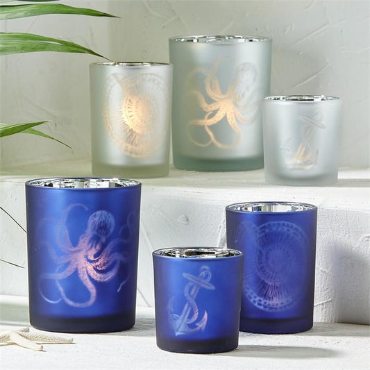 Two's Company Aegean Sea Set Of 3 Tealight Candleholders