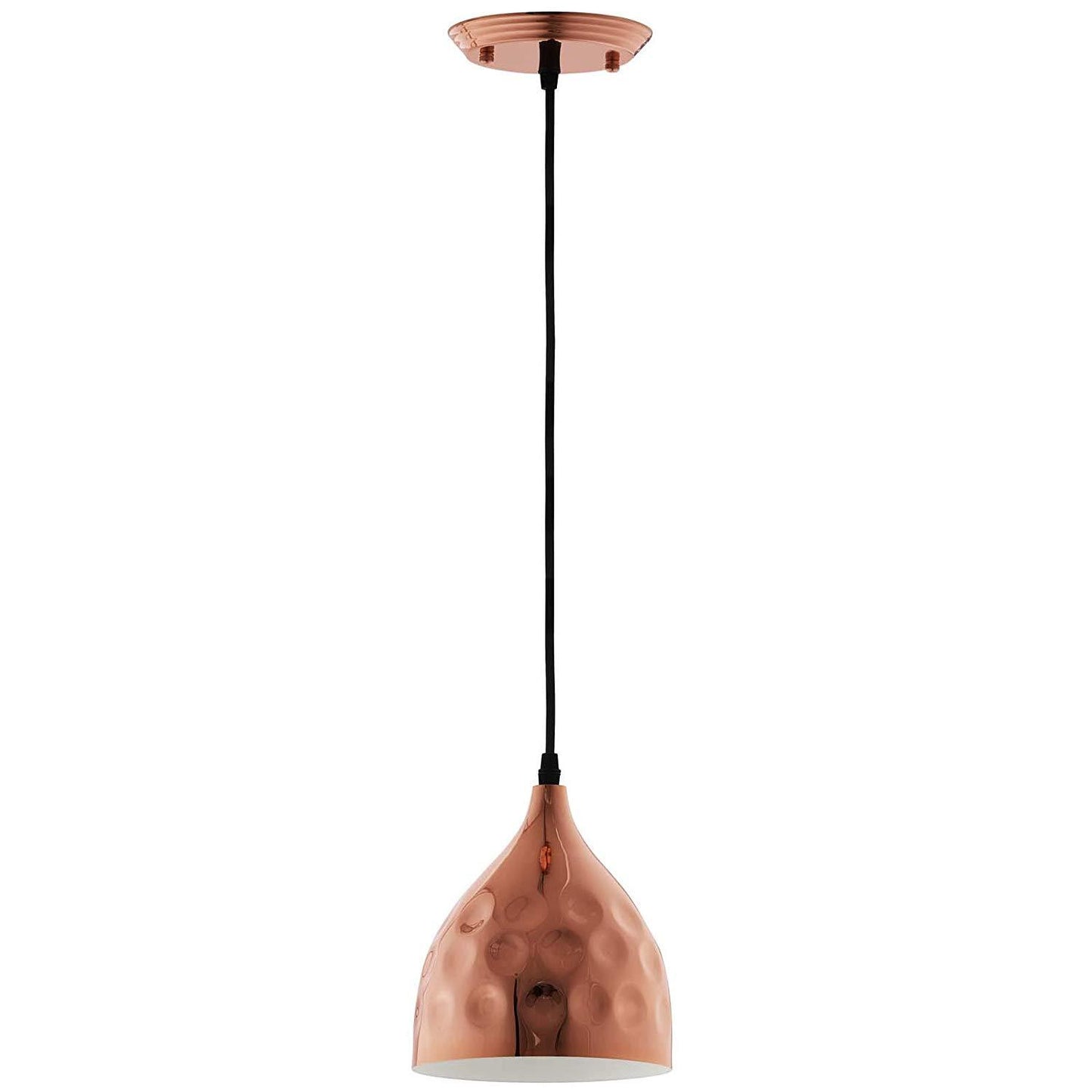 Modway Dimple 11" Bell-Shaped Rose Gold Pendant Light