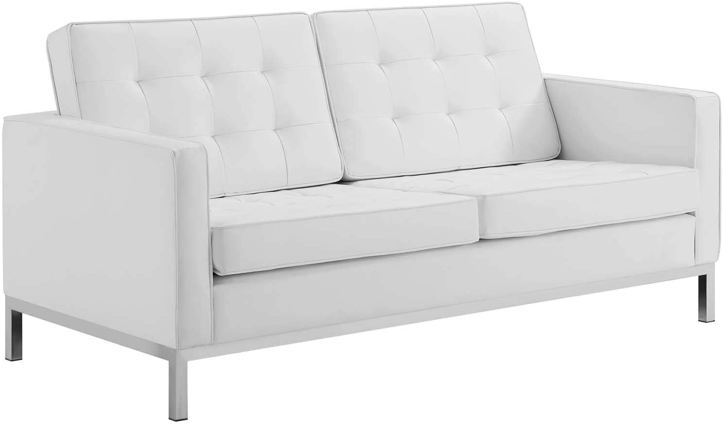 Modway Loft Tufted Upholstered Faux Leather Loveseat | Loveseats | Modishstore-3