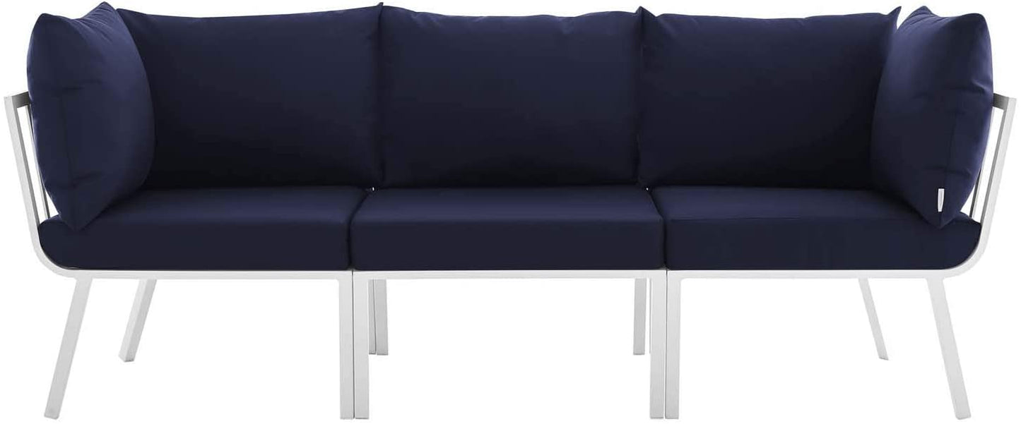 Modway Riverside 3 Piece Outdoor Patio Aluminum Sectional Sofa Set | Outdoor Sofas, Loveseats & Sectionals | Modishstore-3