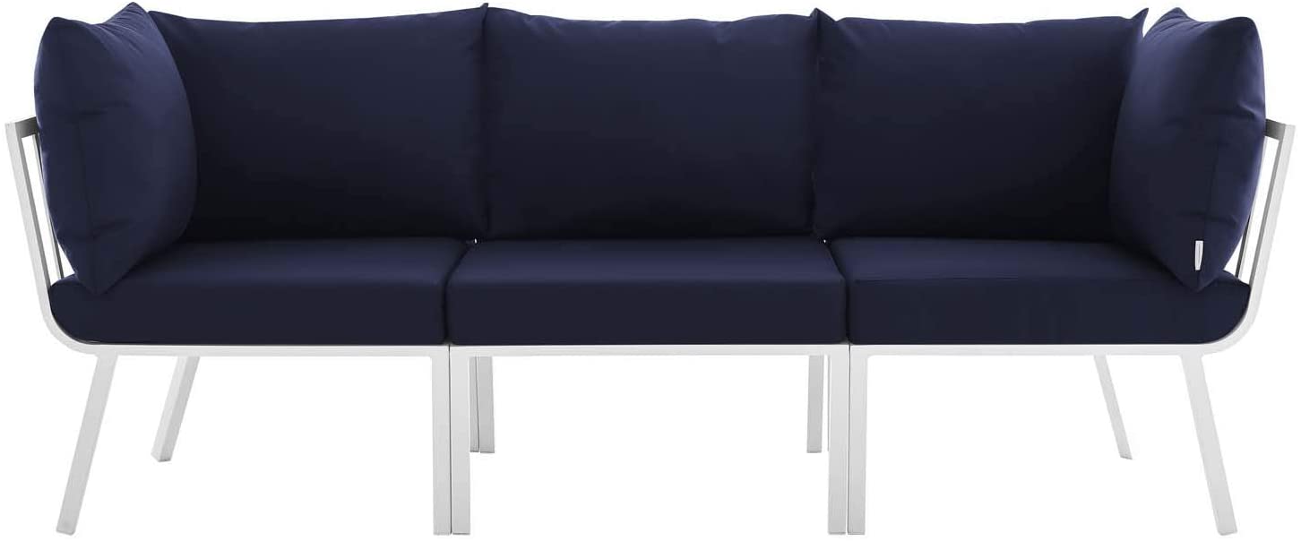 Modway Riverside 3 Piece Outdoor Patio Aluminum Sectional Sofa Set | Outdoor Sofas, Loveseats & Sectionals | Modishstore-3