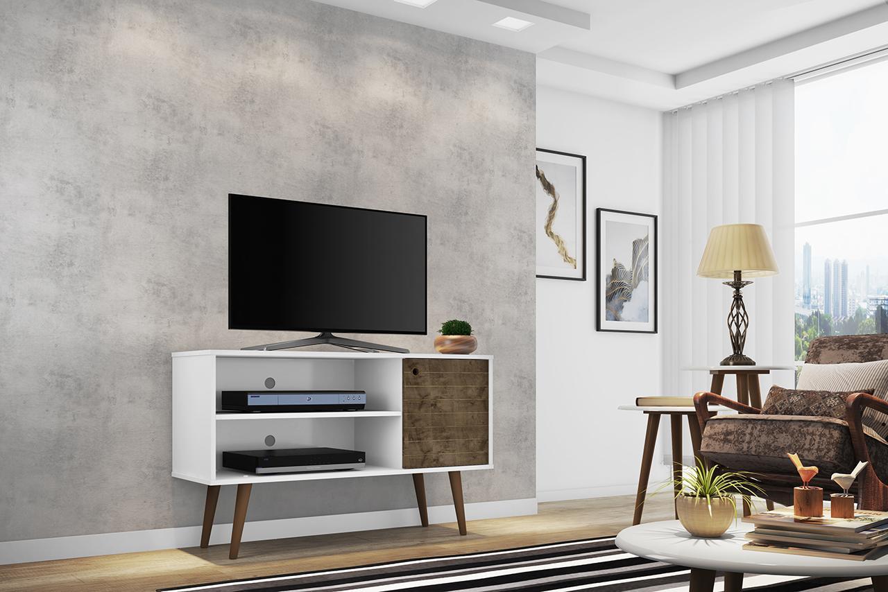 Manhattan Comfort Liberty 42.52" Mid Century - Modern TV Stand with 2 Shelves and 1 Door