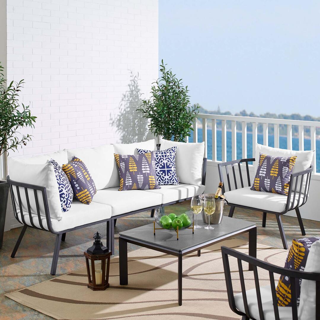 Modway Riverside 5 Piece Outdoor Patio Aluminum Set-EEI-3783 | Outdoor Sofas, Loveseats & Sectionals | Modishstore-20
