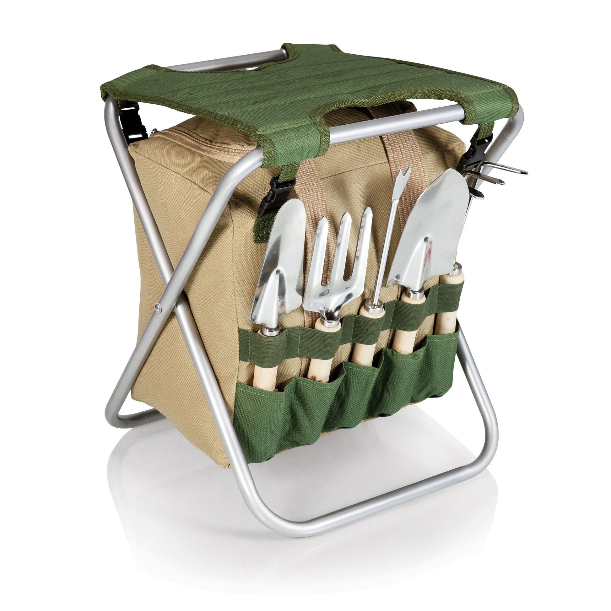 Picnic Time Gardener Folding Seat with Tools - Set of 2