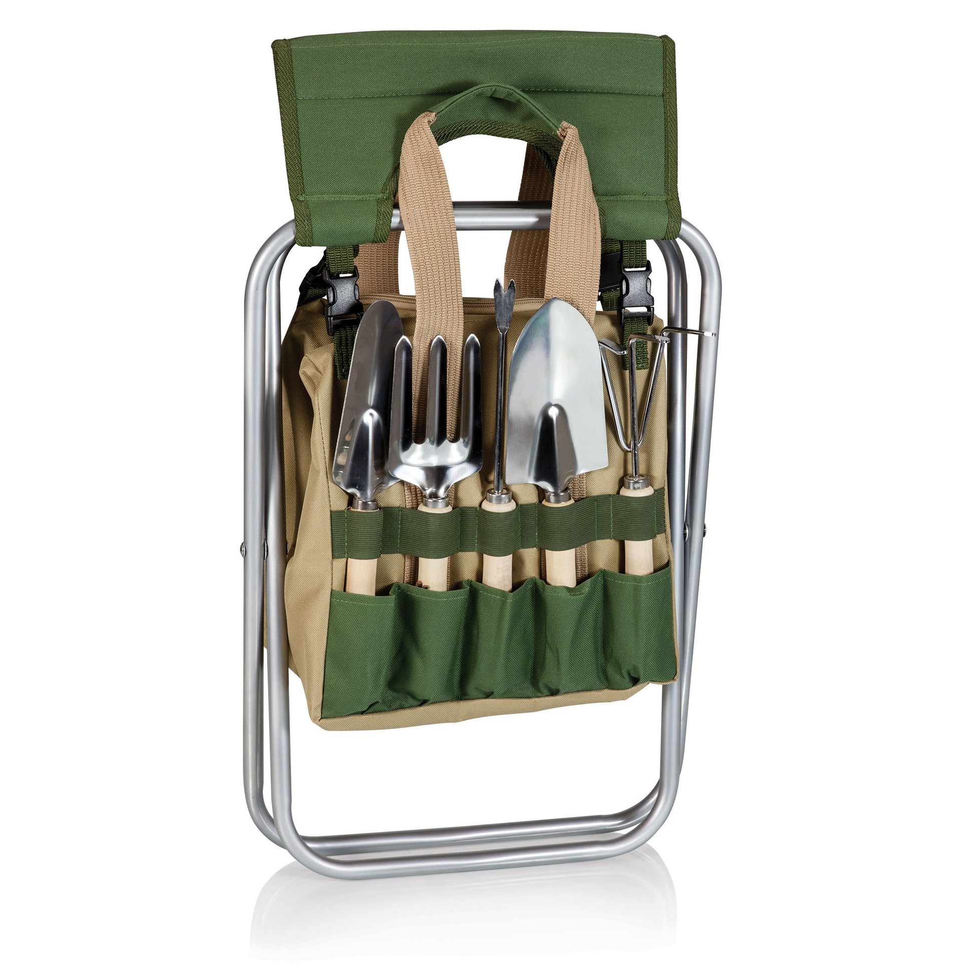 Picnic Time Gardener Folding Seat with Tools - Set of 2