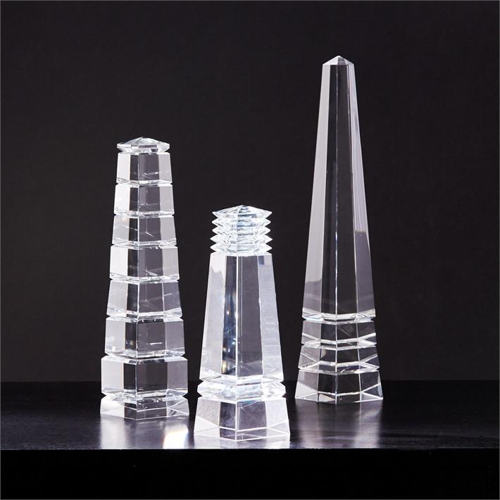 Two's Company Barton S/3 Crystal Obelisks Assorted