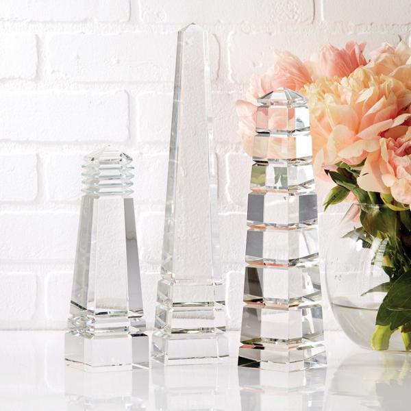 Two's Company Barton S/3 Crystal Obelisks Assorted