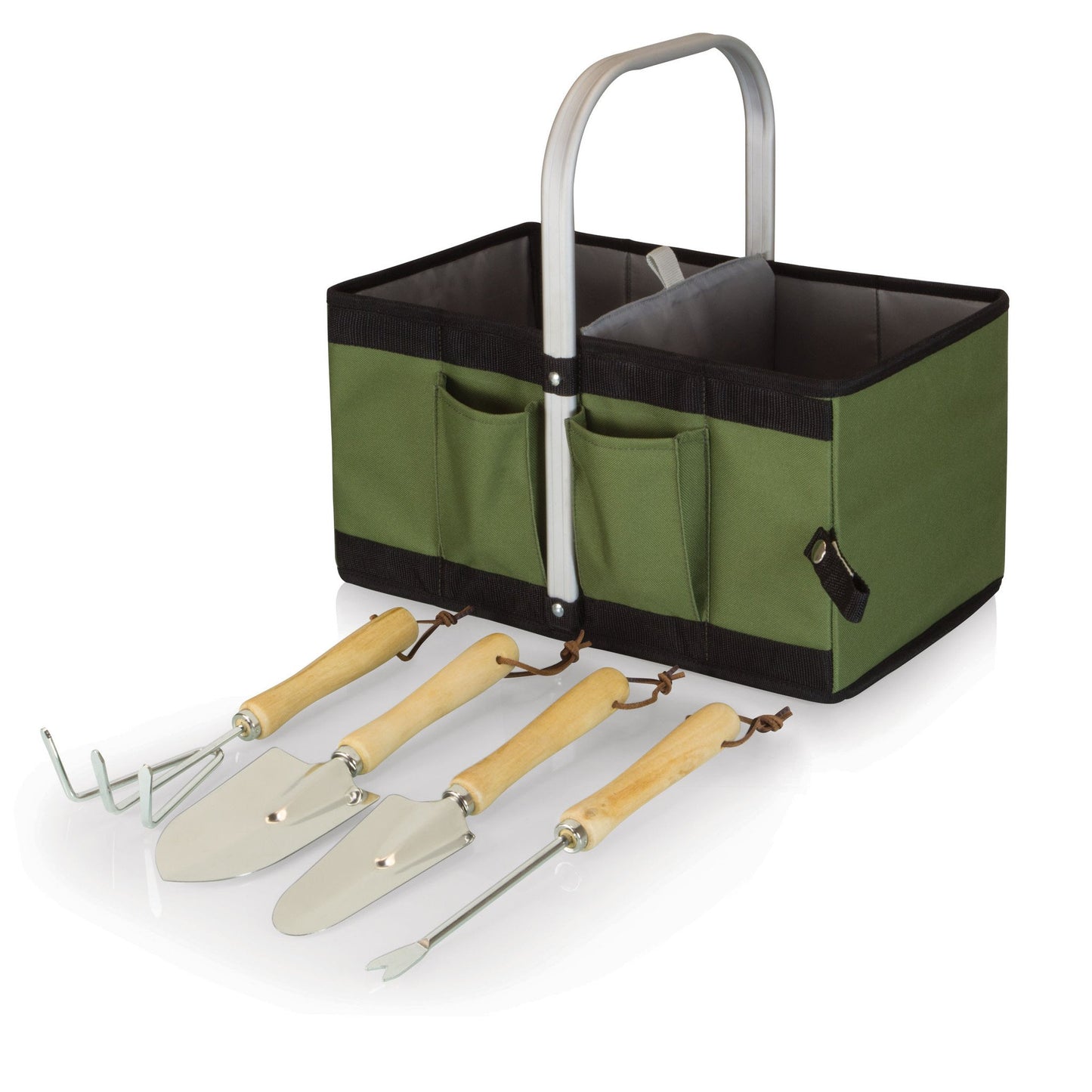 Picnic Time Garden Caddy Collapsible Basket with Tools - Set of 2