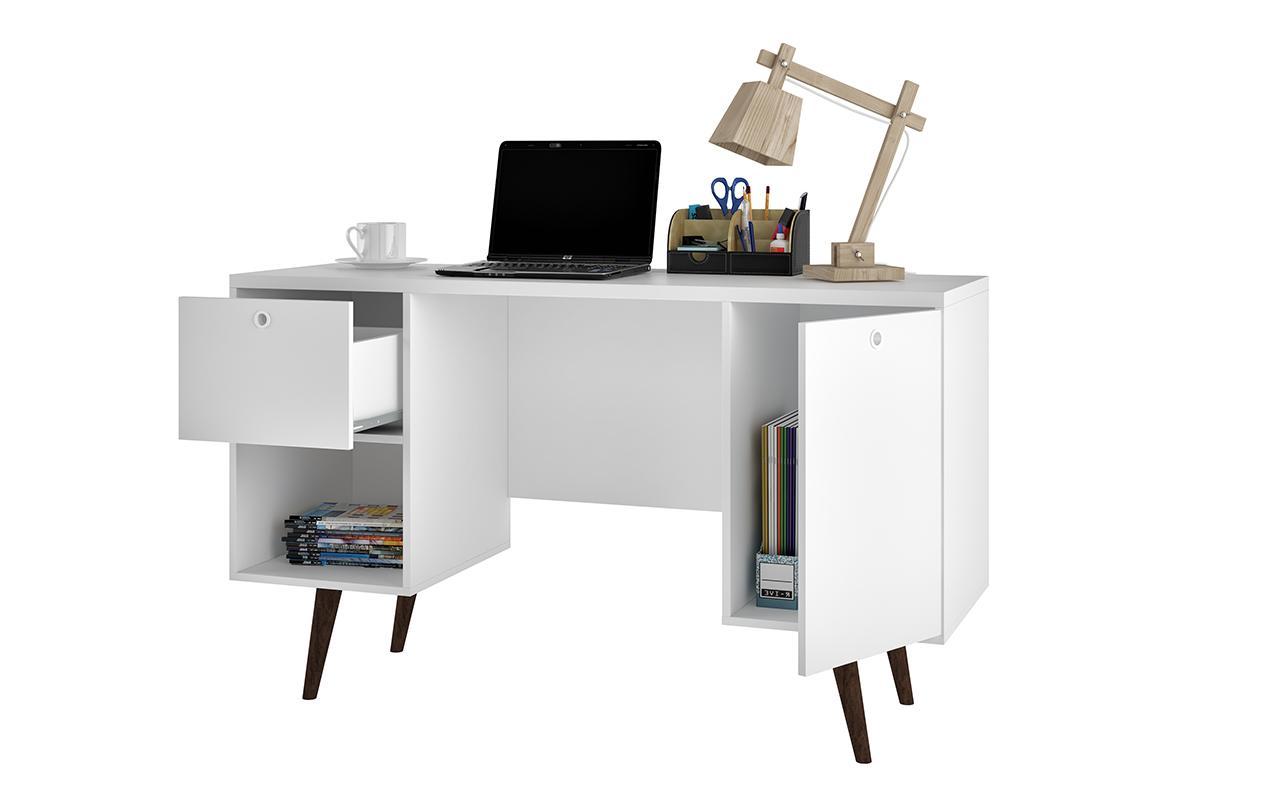 Manhattan Comfort Edgar 1-Drawer Mid Century Office Desk
