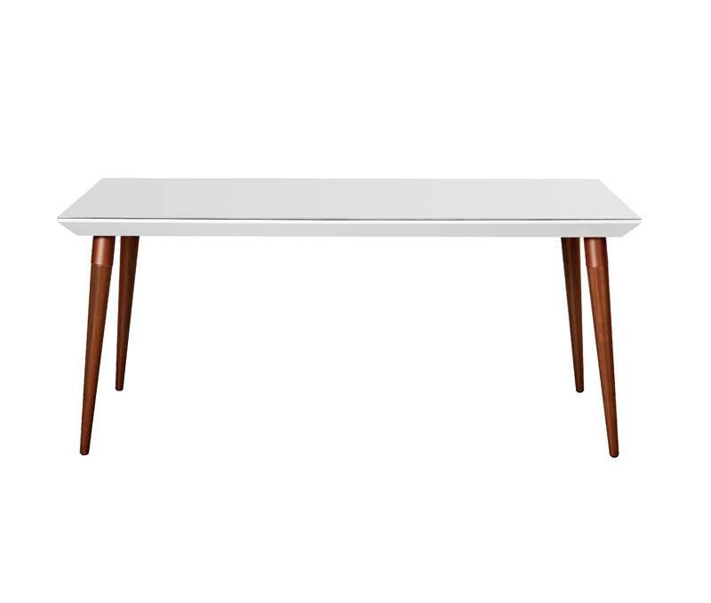 Manhattan Comfort Utopia 62.99" Modern Beveled Rectangular Dining Table with Glass Top