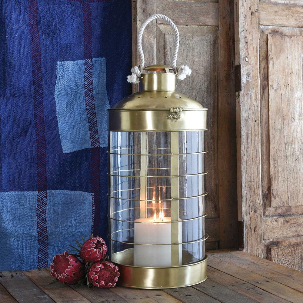 HomArt Caravan Brass Lantern - Antique Brass