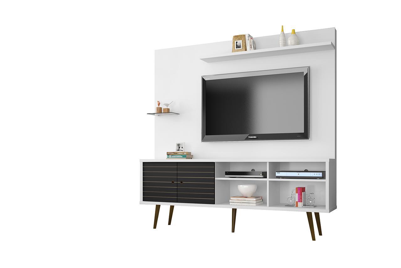 Manhattan Comfort Liberty 70.87" Freestanding Entertainment Center with Overhead shelf