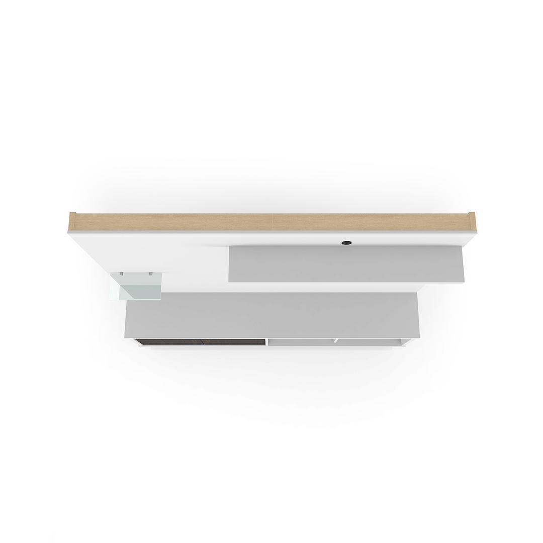 Manhattan Comfort Liberty 70.87" Freestanding Entertainment Center with Overhead shelf