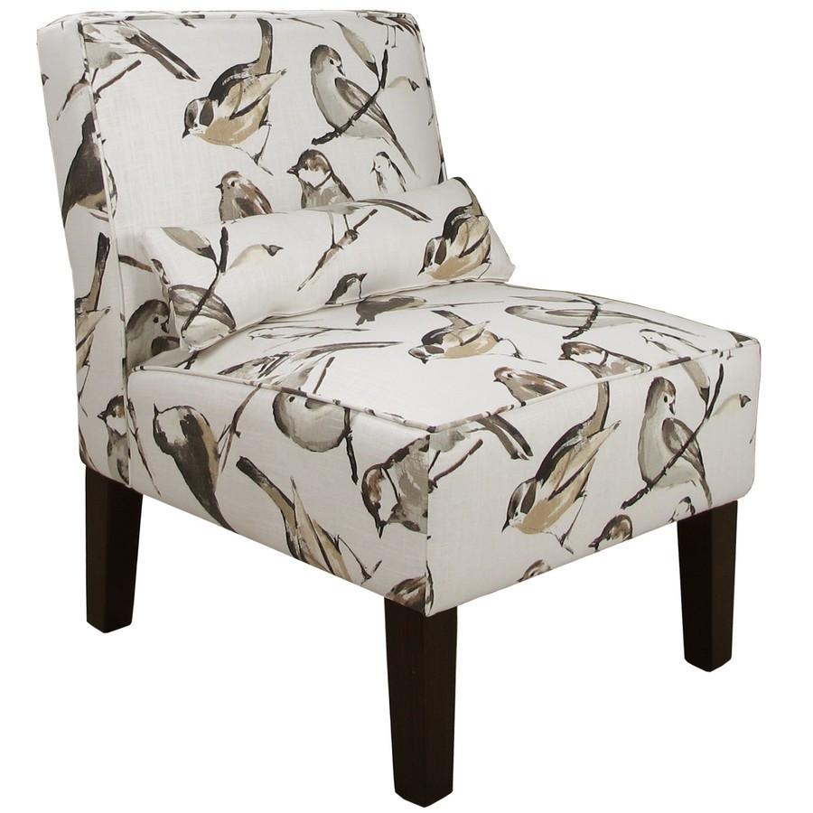 Skyline Furniture Armless Accent Chair in Bird Watcher Charcoal