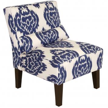 Skyline Furniture Armless Accent Chair in Diamond Blue