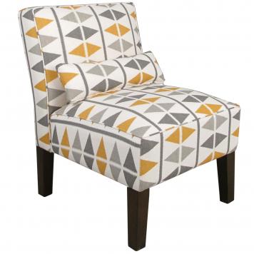 Skyline Furniture Armless Accent Chair in Ikat Argyle Nova Birch