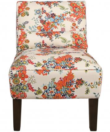 Skyline Furniture Armless Accent Chair in Moona Autumn