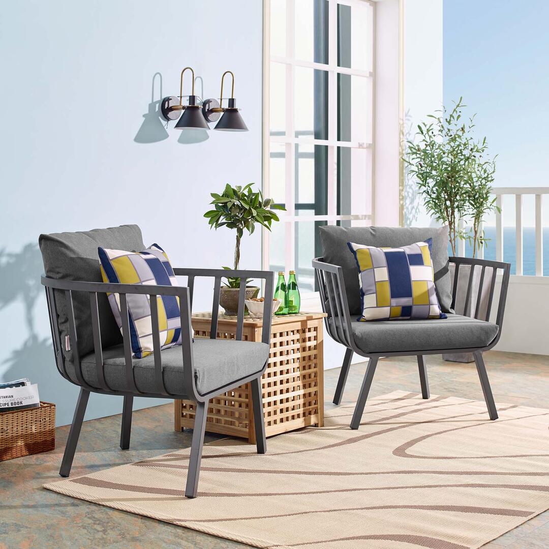 Modway Riverside Outdoor Patio Aluminum Armchair Set of 2 | Armchairs | Modishstore
