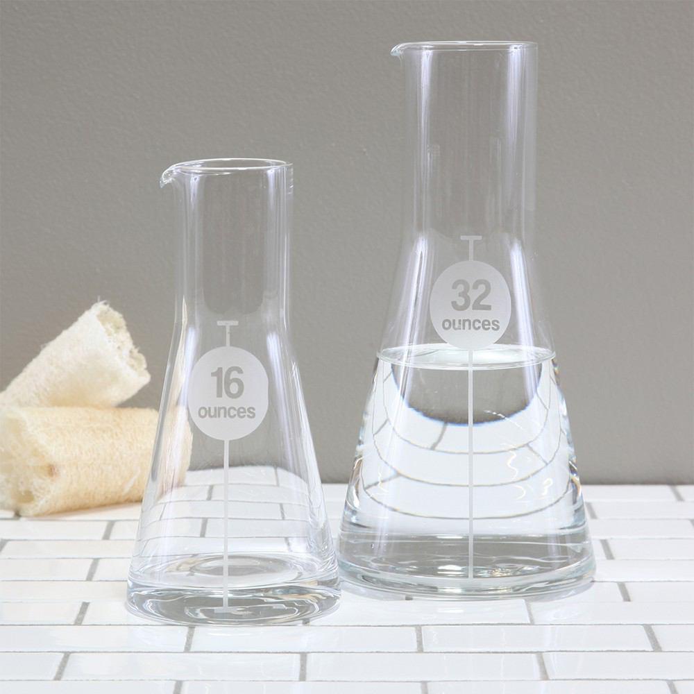 HomArt Glass Flask 32 oz - Clear - Set of 4