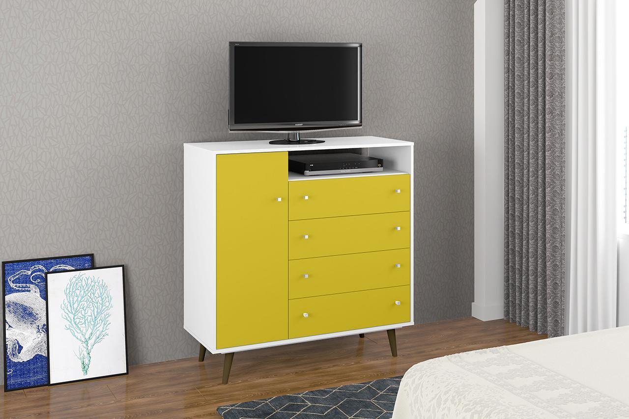 Manhattan Comfort Liberty 4-Drawer 42.32" Sideboard