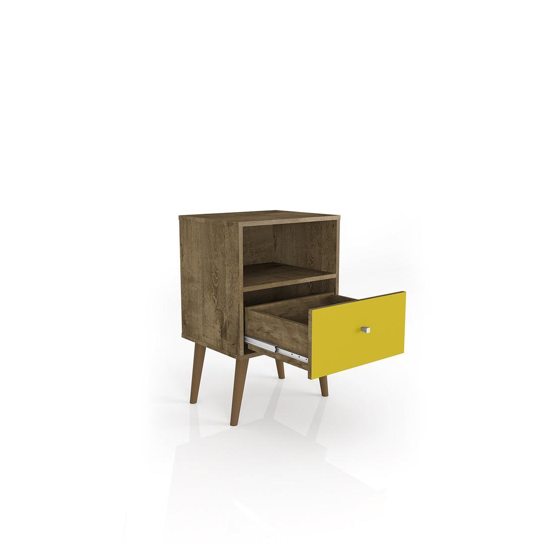 Manhattan Comfort Liberty Mid Century - Modern Nightstand 1.0 with 1 Cubby Space