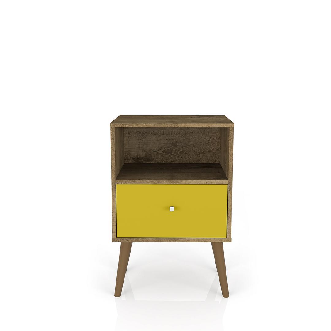 Manhattan Comfort Liberty Mid Century - Modern Nightstand 1.0 with 1 Cubby Space