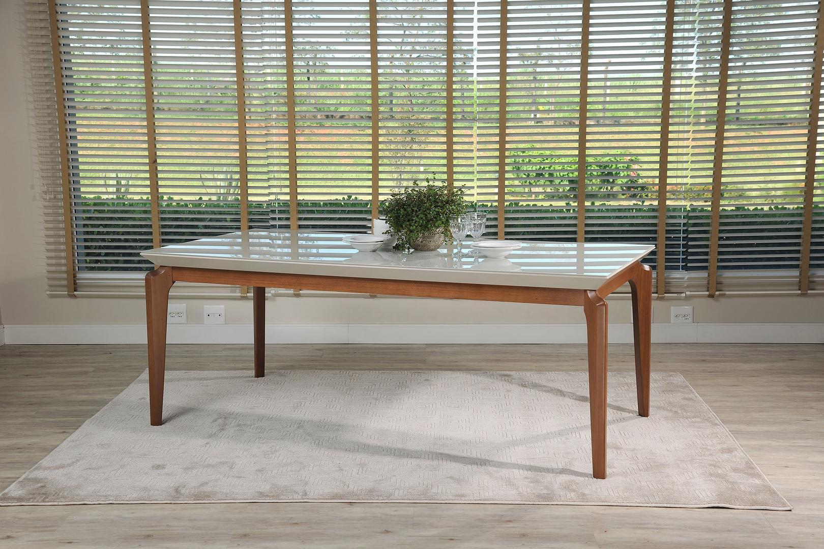 Manhattan Comfort Payson 72.04" Modern Rectangular Dining Table with Glass Top