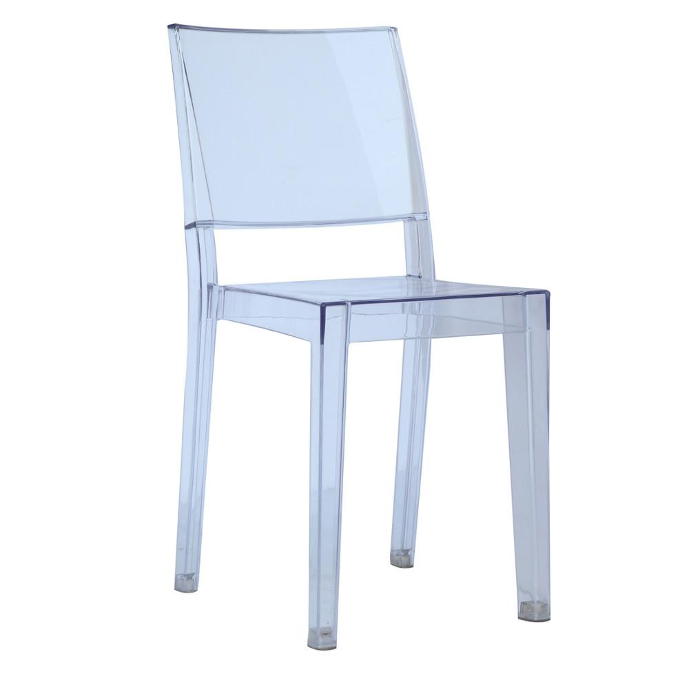 Fine Mod Imports Clear Square Side Chair