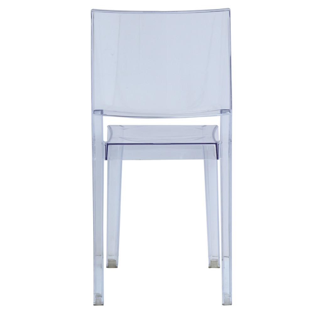 Fine Mod Imports Clear Square Side Chair