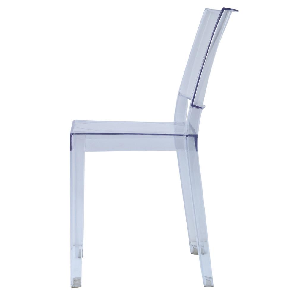 Fine Mod Imports Clear Square Side Chair