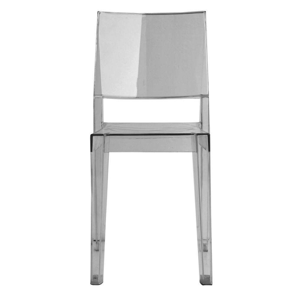 Fine Mod Imports Clear Square Side Chair