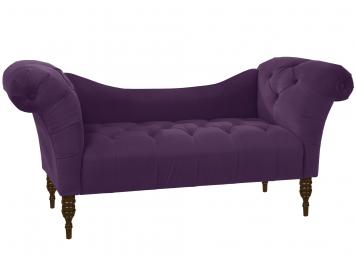 Skyline Furniture Tufted Chaise Lounge in Velvet