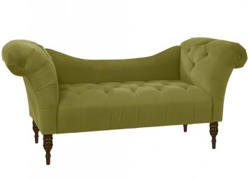 Skyline Furniture Tufted Chaise Lounge in Velvet