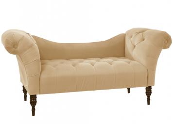 Skyline Furniture Tufted Chaise Lounge in Velvet