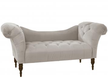 Skyline Furniture Tufted Chaise Lounge in Velvet