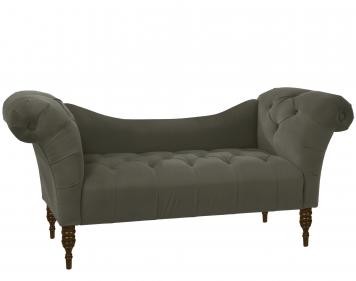 Skyline Furniture Tufted Chaise Lounge in Velvet