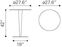 Zuo Kool Bar Table