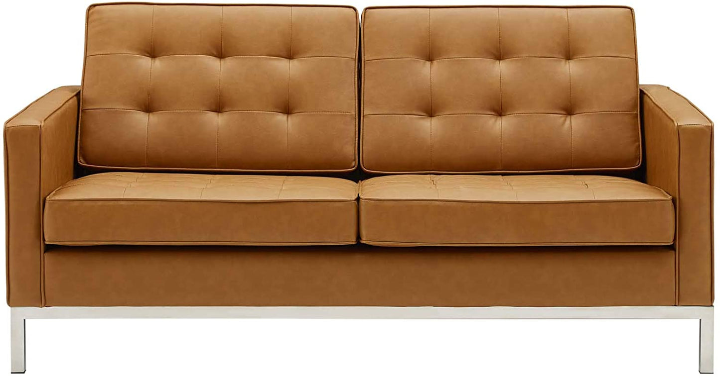 Modway Loft Tufted Upholstered Faux Leather Loveseat | Loveseats | Modishstore-13