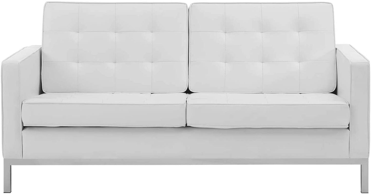 Modway Loft Tufted Upholstered Faux Leather Loveseat | Loveseats | Modishstore-2