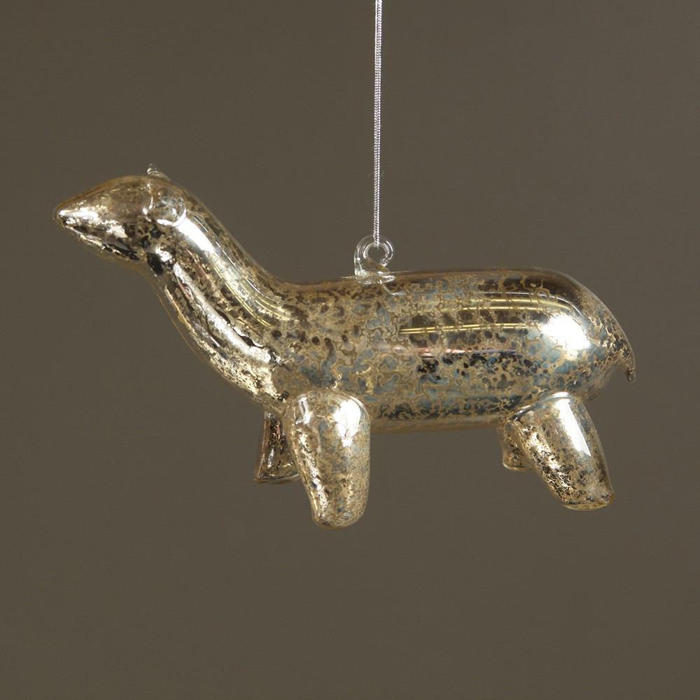 HomArt Mercury Glass Bear Ornament - Silver - Set of 6 - Feature Image