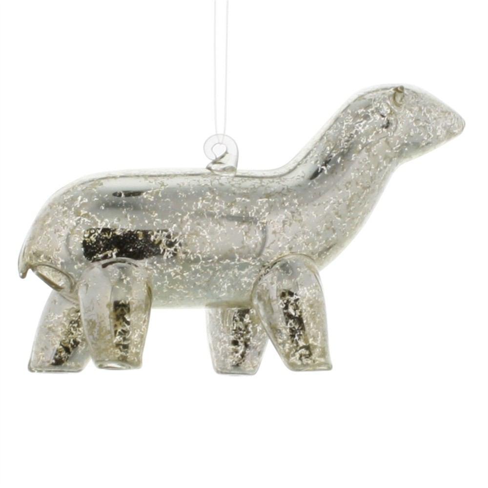 HomArt Mercury Glass Bear Ornament - Silver - Set of 6