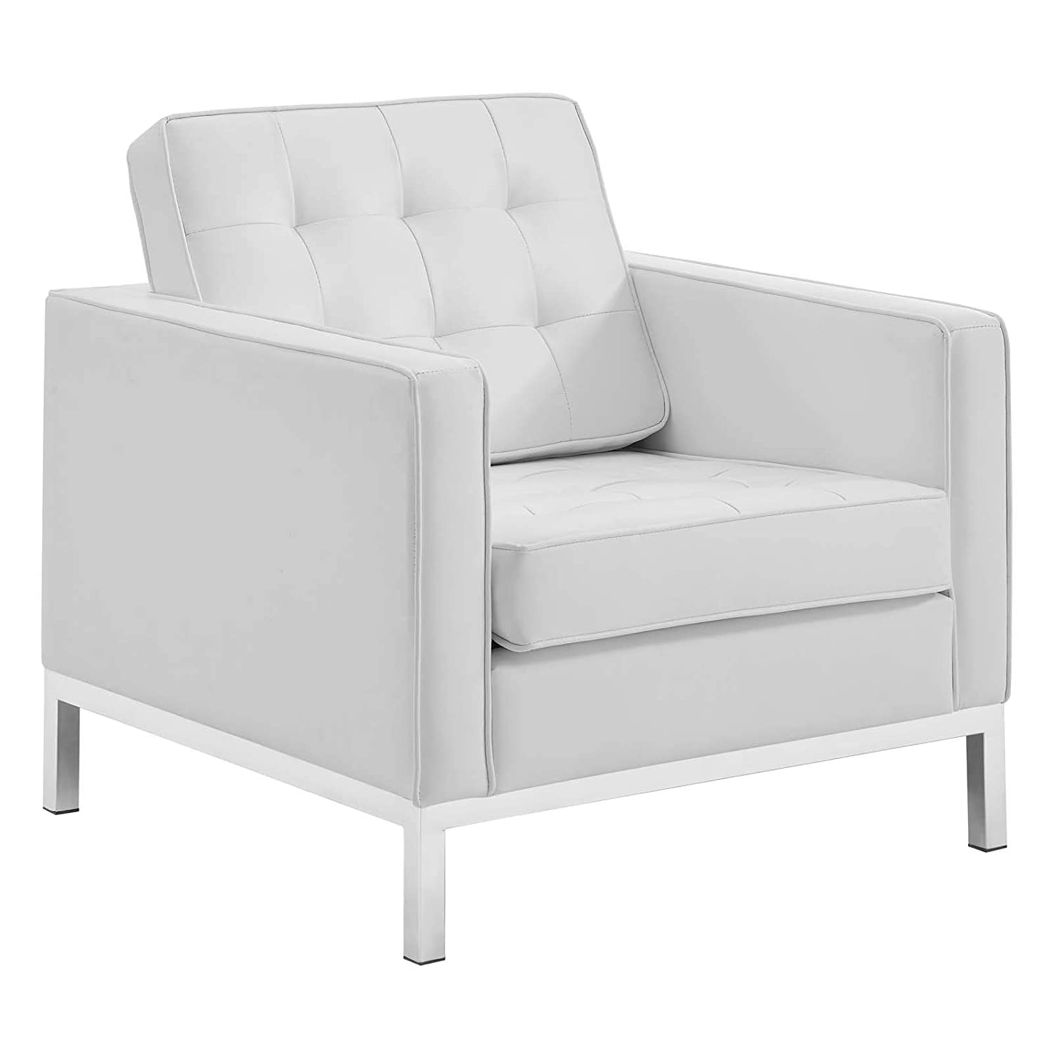 Modway Loft Tufted Upholstered Faux Leather Armchair | Armchairs | Modishstore-2