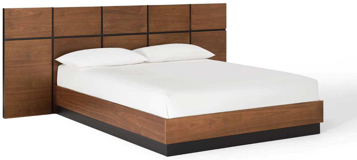 Modway Caima Queen Platform Bed in Walnut | Beds | 