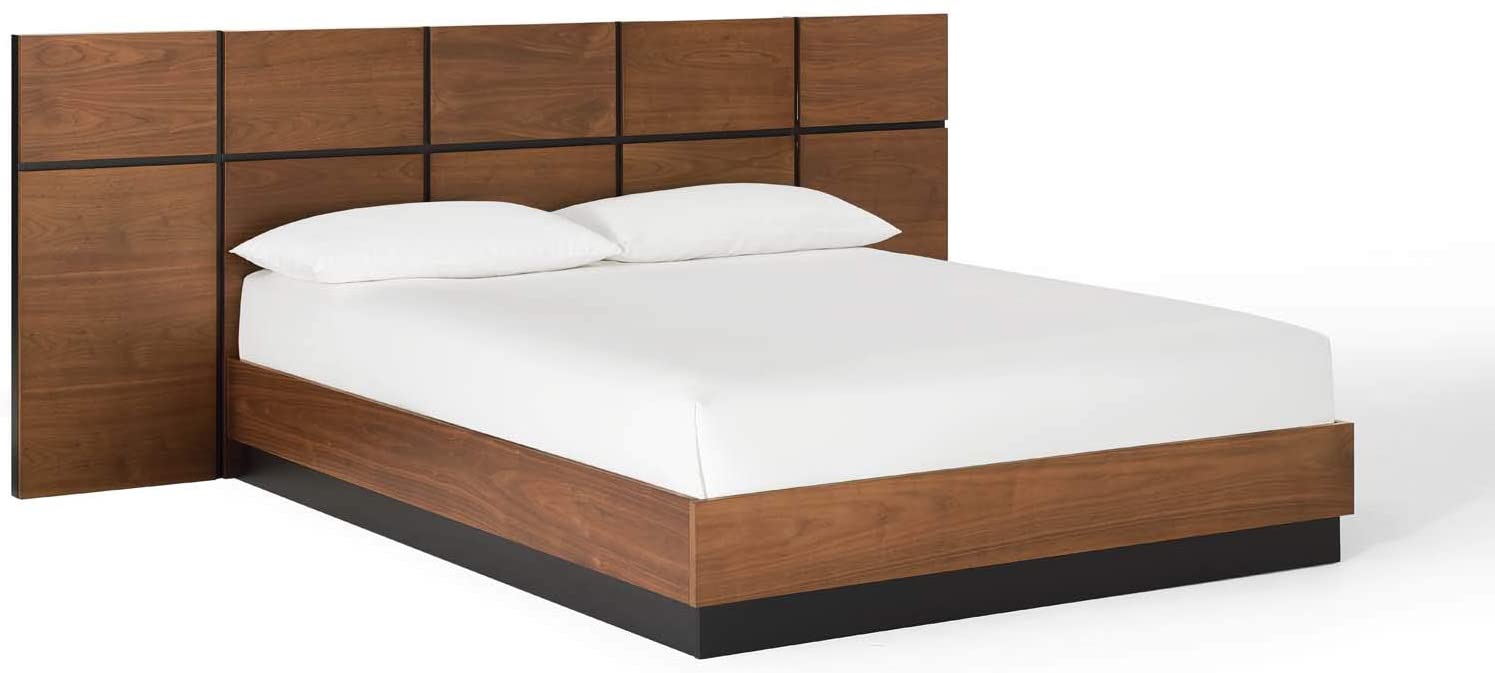 Modway Caima Queen Platform Bed in Walnut | Beds | 